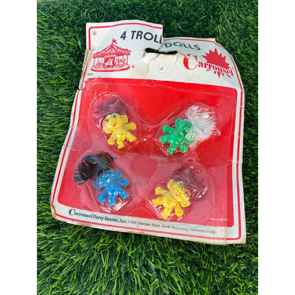 1960's Miniature Troll Dolls • Gumball Machine Prize 1"  • Lot of 4
